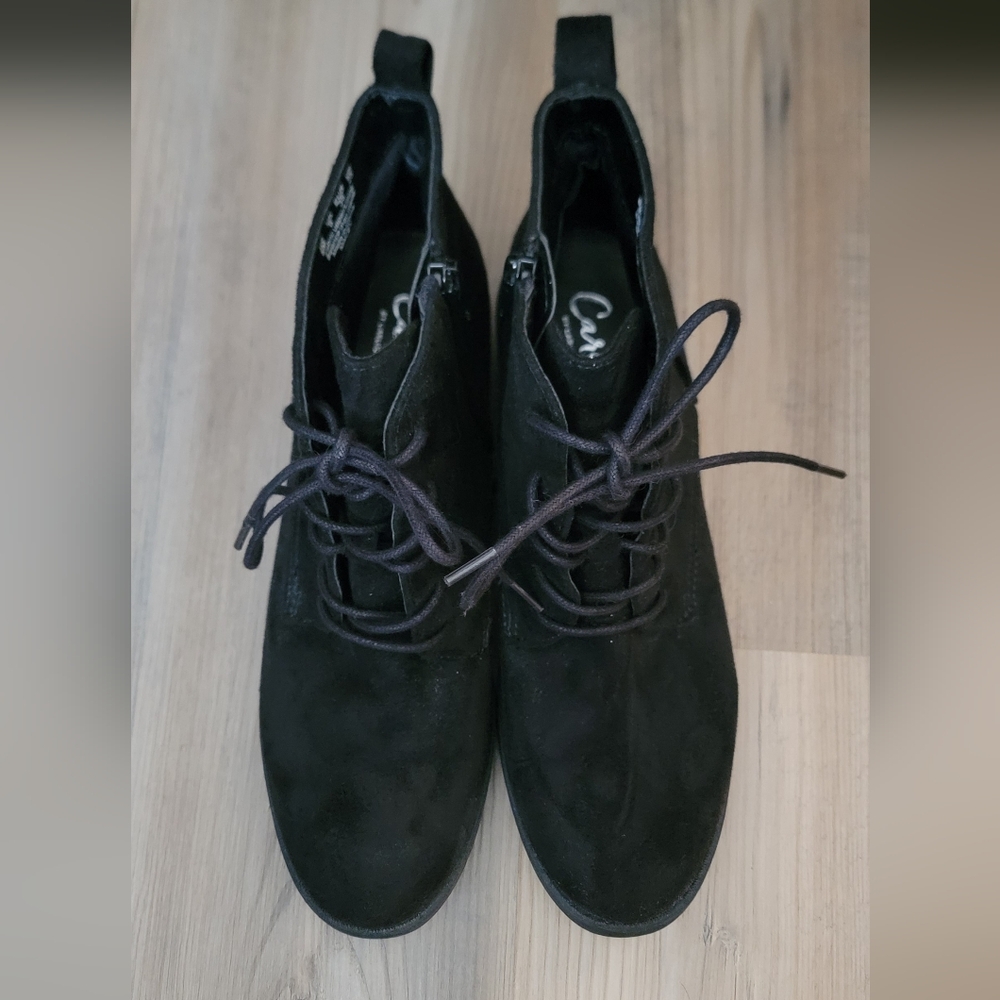 Carlos Santana Black Suede Ankle Boots